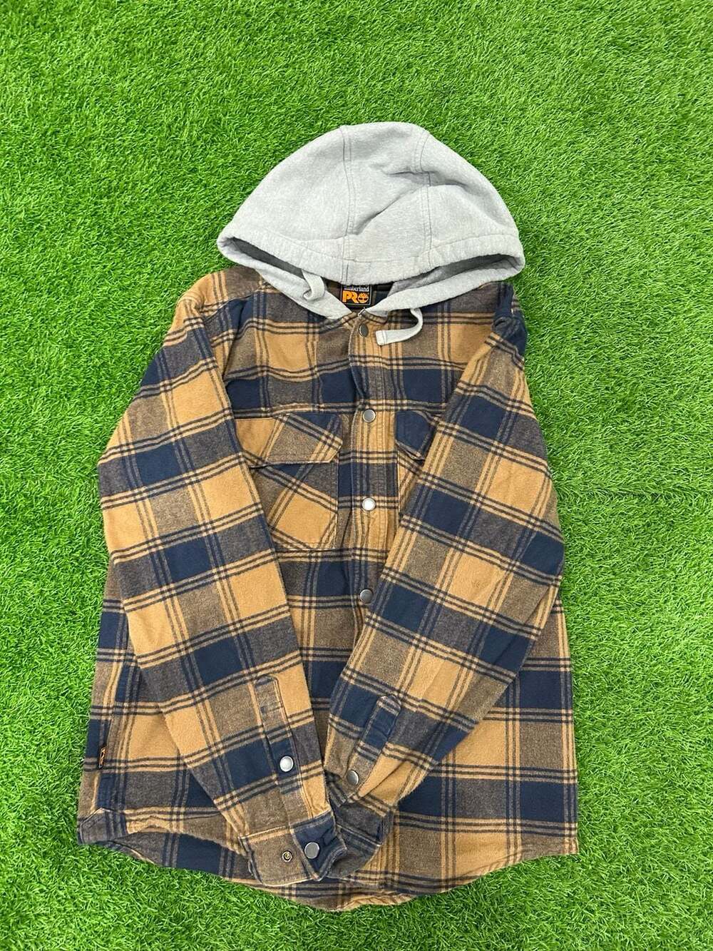 Timberland PRO Original Fit Hooded Plaid Flannel Shirt Jacket